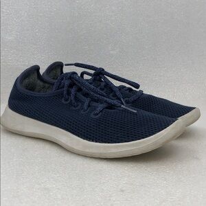 Allbirds Sneakers Navy Blue & White Tree Runner TR Casual Mesh Size 7